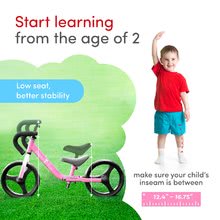 Odrážedla od 18 měsíců - Balanční odrážedlo skládací Folding Balance Bike Pink smarTrike růžové z hliníku s ergonomickými úchyty od 2–5 let a chrániče jako dárek_3