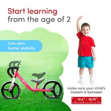Bébitaxik 18 hónapos kortól - Tanulóbicikli összecsukható Folding Balance Bike Red smarTrike alumíniumból, ergonomikus kormánnyal, 2-5 éves korosztálynak_6