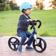 Babytaxiuri de la 18 luni - Bicicletă pliabilă fără pedale Folding Balance Bike Blue smarTrike albastră din aluminiu cu mânere ergonomice de la 2-5 ani și echipament de protecție cadou_8