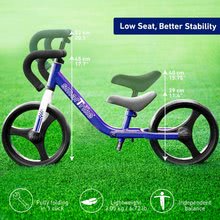 Babytaxiuri de la 18 luni - Bicicletă pliabilă fără pedale Folding Balance Bike Blue smarTrike albastră din aluminiu cu mânere ergonomice de la 2-5 ani și echipament de protecție cadou_2