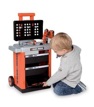 Neaktívna Staré položky - SMOBY 500221 Black and Decker SERVANTE pracovný vozík so zasuvkami a mechanickou vrtackou + 20 doplnkov,hranatý, 39*27*73 cm _3