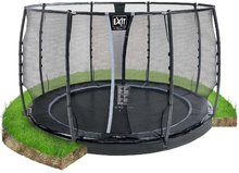 Bodentrampoline - EXIT Dynamic ebenerdiges Trampolin ø305cm mit Sicherheitsnetz - schwarz _0