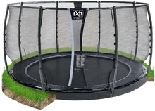 Bodentrampoline - EXIT Dynamic ebenerdiges Trampolin ø427cm mit Sicherheitsnetz - schwarz _0