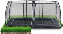 Trampolini interrati - Trampolino con rete di sicurezza Dynamic Groundlevel Black Exit Toys interrato 305*519 cm nero_0