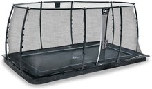 Trampolini talni - Trampolin z zaščitno mrežo Dynamic Groundlevel Black Exit Toys do tal 244*427 cm črn_1