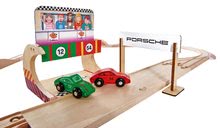 Macchine in legno - Autopista in legno Porsche Racing Set Eichhorn con pit stop e 2 auto da corsa,  lunghezza 350 cm 31 pezzi_0