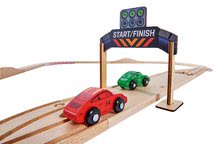 Macchine in legno - Autopista in legno Porsche Racing Set Eichhorn con pit stop e 2 auto da corsa,  lunghezza 350 cm 31 pezzi_2