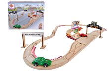 Holzautos - Holzbahn Porsche Racing Set Eichhorn mit Boxenstopp und 2 Rennwagen 350 cm Länge 31 Teile_0