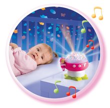 Jucării deasupra pătuțului - Proiector care luminează Ciupercă Cotoons Smoby pentru bebeluşi cu melodie roz_1