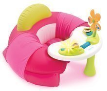 Otroški sedeži - Napihljiv naslanjač Cotoons Cosy Seat Smoby z didaktično mizo moder/rožnat od 6 mes_1