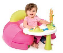 Otroški sedeži - Napihljiv naslanjač Cotoons Cosy Seat Smoby z didaktično mizo moder/rožnat od 6 mes_3