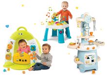 Seturi pentru bebeluși  - Set căsuţă cu cort Discovery Cotoons Smoby cu sunete, lumini, bucătărie şi măsuţă interactivă cu funcţii_1