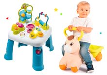 Sets für die Kleinsten - Set  Didaktisches Tischlein Cotoons Smoby mit Ton und Licht und Rutschfahrzeug Pony mit Griff und einem Anhänger_2