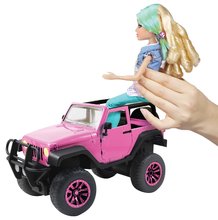 Mașini cu telecomandă - Mașinuță cu telecomandă RC Jeep Wrangler Girlmazing Jada roz cu autocolante_1