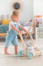 Detské chodítka - Drevené chodítko a kočík Wooden Baby Walker Pilow Corolle s mäkkým vankúšom pre bábiku od 12 mes_7