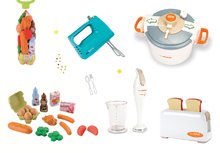 Elettrodomestici per la cucina - Set tostapane Mini Tefal Smoby frusta Tefal, pentola a pressione Tefal, frullatore a immersione Tefal swing e alimenti in una borsa a rete_6