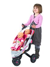 Cărucioare de la 18 luni - Cărucior pentru păpuşi gemene Maxi Cosi&Quinny Twin Smoby (70 cm mâner de împins) roz-gri_0