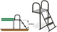 Dodatki za trampoline - Vstopna ploščad z lestvijo za trampolin Exit Toys kovinska za okvir na višini od 50-65 cm protizdrsna_2