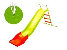 Šmykľavky pre deti  - Šmykľavka Starplast rovná s kovovou konštrukciou a vodou dĺžka 2,7 m zeleno-oranžová_0