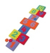 Pjenaste puzzle - LEE FM827-2  Puzzle 14 ks Hop-Scotch - hop 10  x 30*30*1 cm čísla + 4 puky _0