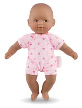 Igrače dojenčki od 18. meseca - Dojenček Mini Calin Candy Corolle z rjavimi očkami v prikupnem vzorčastem pajacku 20 cm od 18 mes_0