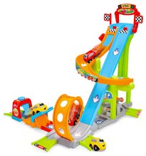 Steze za avtomobile - Komplet skakalna avtosteza Mega Jump Vroom Planet Smoby in dvoetažna garaža_1