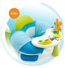 Für Babys - Aufblasbarer Stuhl von Cotoons Smoby mit didaktischem Tisch blau/rosa ab 6 Monaten_1