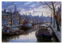 Puzzle 1000 dílků - Puzzle Eugene Lushpin Amsterdam In The Evening Educa 1500 dílků_0