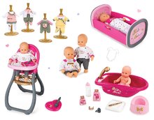 Dojenčki in dodatki - Komplet dojenček Baby Nurse Zlata izdaja Smoby 32 cm, stolček za hranjenje, zibelka, banjica in oblekica za dojenčka od 24 mes_21