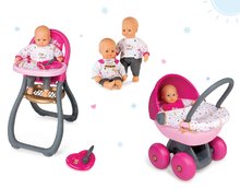 Dojenčki in dodatki - Komplet dojenček Baby Nurse Zlata izdaja Smoby 32 cm, stolček za hranjenje in globok voziček za dojenčka od 24 mes_9