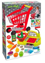 Boutiques pour enfants - Chariot d'achat avec caisse enregistreuse 100% Chef Écoiffier Avec un panier et des aliments, 26 suppléments à partir de 18 mois_0