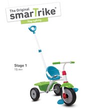 Tricikli od 15. meseca - Tricikel Fun 2v1 smarTrike s palico za vodenje turkizno-zelen od 15 mes_0