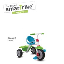 Triciclete de la 15 luni - Tricicletă Fun 2 în 1 smarTrike cu mâner de împins turcoaz-verde de la 15 luni_1