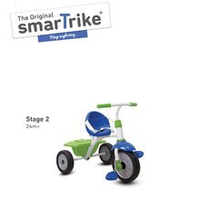 Tricikli od 15. meseca - Tricikel Fun 2v1 smarTrike s palico za vodenje modro-zelen od 15 mes_1