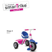 Triciclete de la 15 luni - Tricicletă Fun 2 în 1 smarTrike cu mâner de împins roz-mov de la 15 luni_1
