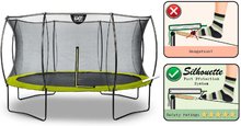 Trambuline cu plasă de siguranță - Trambulină cu plasă de siguranță Silhouette trampoline Green Exit Toys rotundă diametru 366 cm verde_2