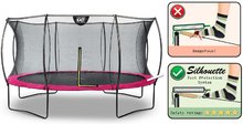 Trambuline cu plasă de siguranță - Trambulină cu plasă de siguranță Silhouette trampoline Pink Exit Toys rotundă diametru 427 cm roz_2