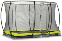 Trampolini interrati - Trampolino con rete di sicurezza Silhouette Ground Exit Toys a piano terra 244*366 cm verde_0