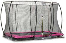 Trampolíny zemné - Trampolína s ochrannou sieťou Silhouette Ground Pink Exit Toys prízemná 244*366 cm ružová_0