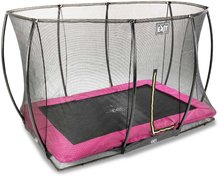 Trampolíny zemné - Trampolína s ochrannou sieťou Silhouette Ground Pink Exit Toys prízemná 244*366 cm ružová_1