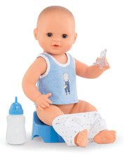 Igrače dojenčki od 24. meseca - Dojenček Paul pije lula in se kopa Mon Grand Poupon Corolle 36 cm z rjavimi mežikajočimi očkami in 3 dodatki od 24 mes_0