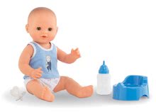Igrače dojenčki od 24. meseca - Dojenček Paul pije lula in se kopa Mon Grand Poupon Corolle 36 cm z rjavimi mežikajočimi očkami in 3 dodatki od 24 mes_7