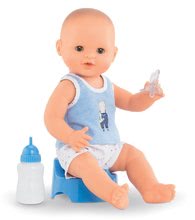 Igrače dojenčki od 24. meseca - Dojenček Paul pije lula in se kopa Mon Grand Poupon Corolle 36 cm z rjavimi mežikajočimi očkami in 3 dodatki od 24 mes_8