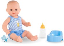 Igrače dojenčki od 24. meseca - Fantek Paul pije in lula Mon Grand Poupon Corolle z rjavimi mežikajočimi očki in 3 dodatki 36 cm od 24 mes_1