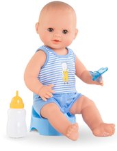 Igrače dojenčki od 24. meseca - Fantek Paul pije in lula Mon Grand Poupon Corolle z rjavimi mežikajočimi očki in 3 dodatki 36 cm od 24 mes_0