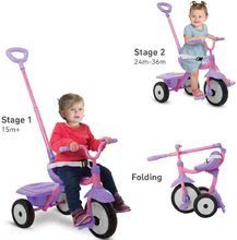 Triciclete de la 15 luni - Tricicletă pliabilă Folding Fun Trike 2în1 Pink smarTrike roz cu centură de siguranță de la 15 luni_4