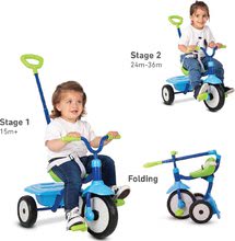 Triciclete de la 15 luni - Tricicletă pliabilă Folding Fun Trike 2în1 Blue smarTrike albastră cu centură de siguranță de la 15 luni_3