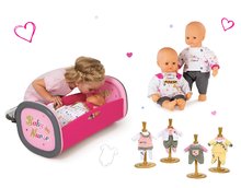 Játékbaba és kellék szettek - Szett játékbaba Baby Nurse Arany sorozatból Smoby 32 cm, bölcső körforgóval és 3drb ruha 24 hó-tól_7