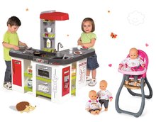 Kuchyňky pro děti sety - Set kuchyňka Tefal Studio XXL Smoby s magickým bubláním, jídelní židle, panenka Baby Nurse_20