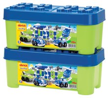 Cuburi de construit Abrick - Joc de construit Maşini de poliţie Abrick Écoiffier cu garaj în cutie albastru de la 18 luni_1